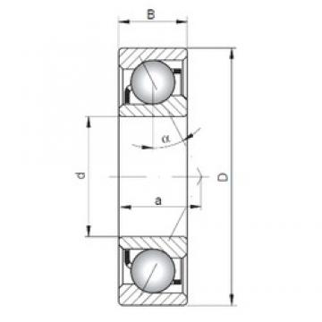 180 mm x 280 mm x 46 mm  ISO 7036 B angular contact ball bearings