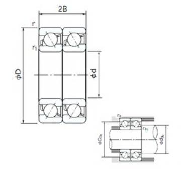 180 mm x 280 mm x 46 mm  NACHI 7036DT angular contact ball bearings